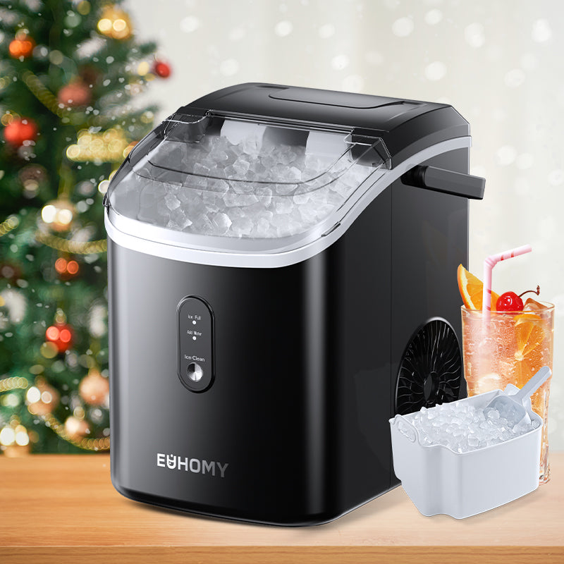EUHOMY Auto-Cleaning 10'' Nugget Ice Countertop Ice Maker with Handle - Euhomy