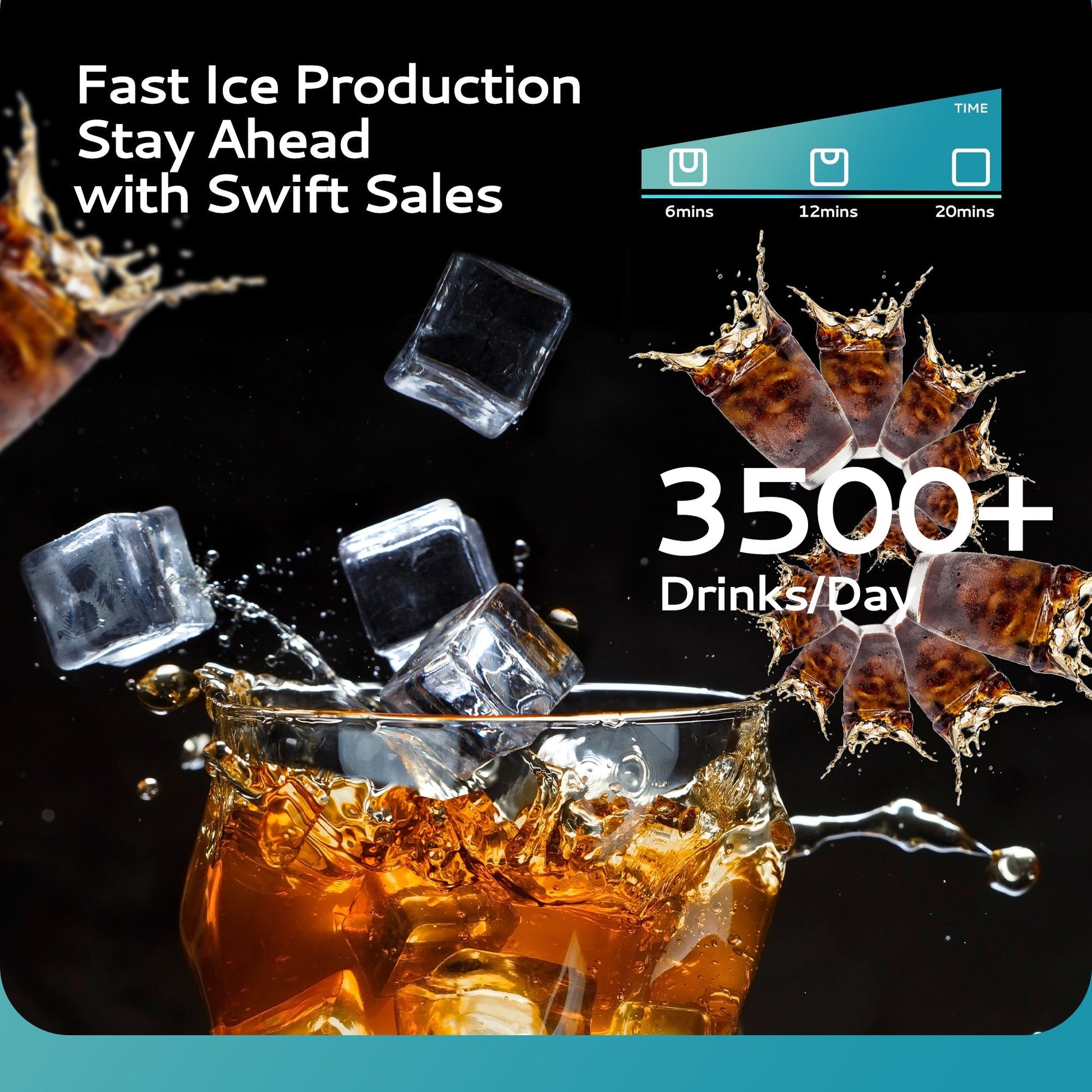 EUHOMY 339/449Lbs/24H Easy Use Commercial Ice Maker Machine Includes 2 Bottles of Cleaner - Euhomy