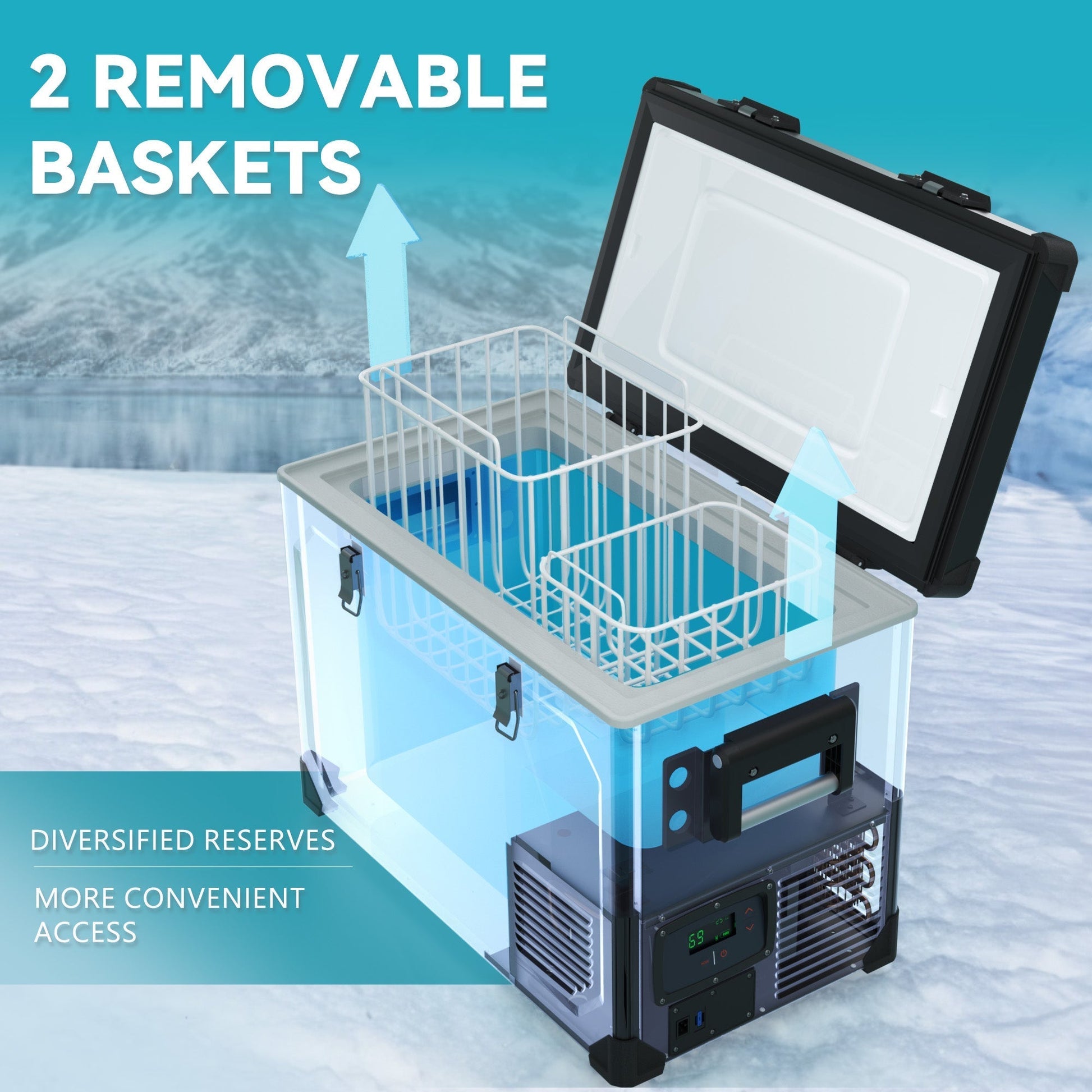 EUHOMY 12 Volt Refrigerator Car Refrigerator 12/24V DC 110-240V AC for Camping, Travel, Truck, Home - Euhomy