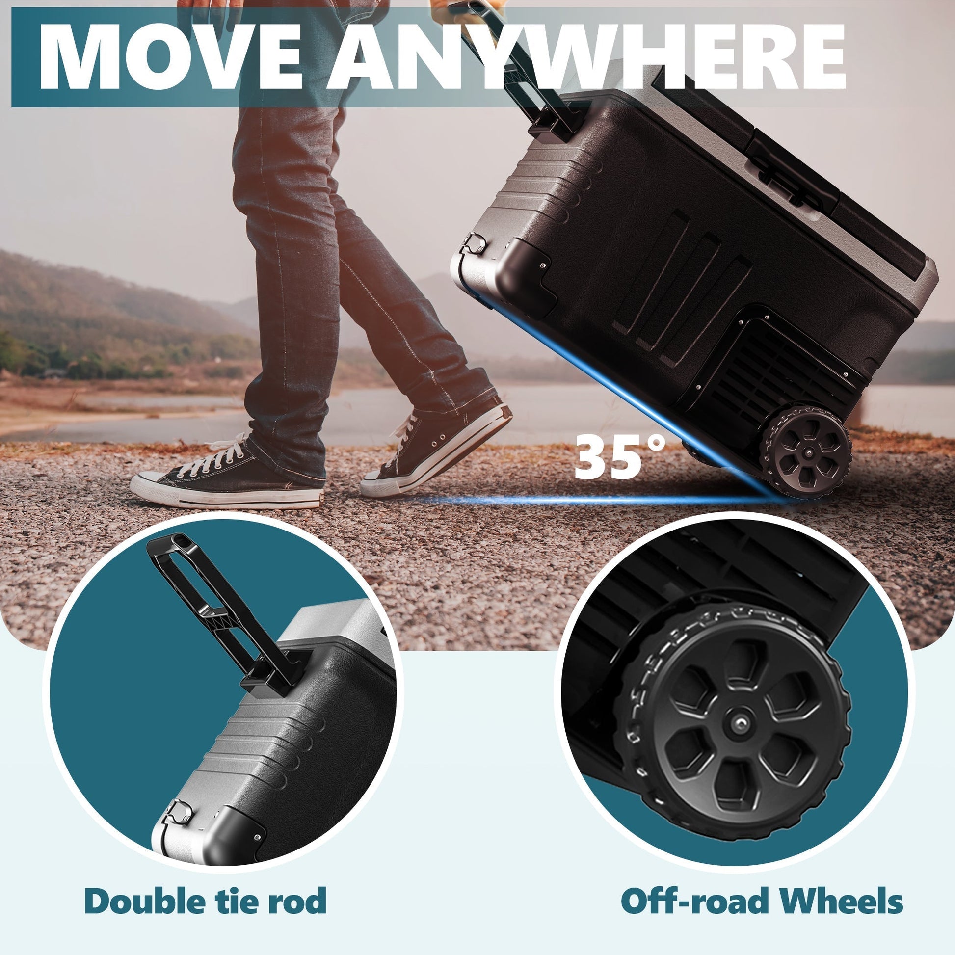 EUHOMY 12 Volt Camp Refrigerator Temperature Control Dual Zone Portable Car Refrigerator - Euhomy