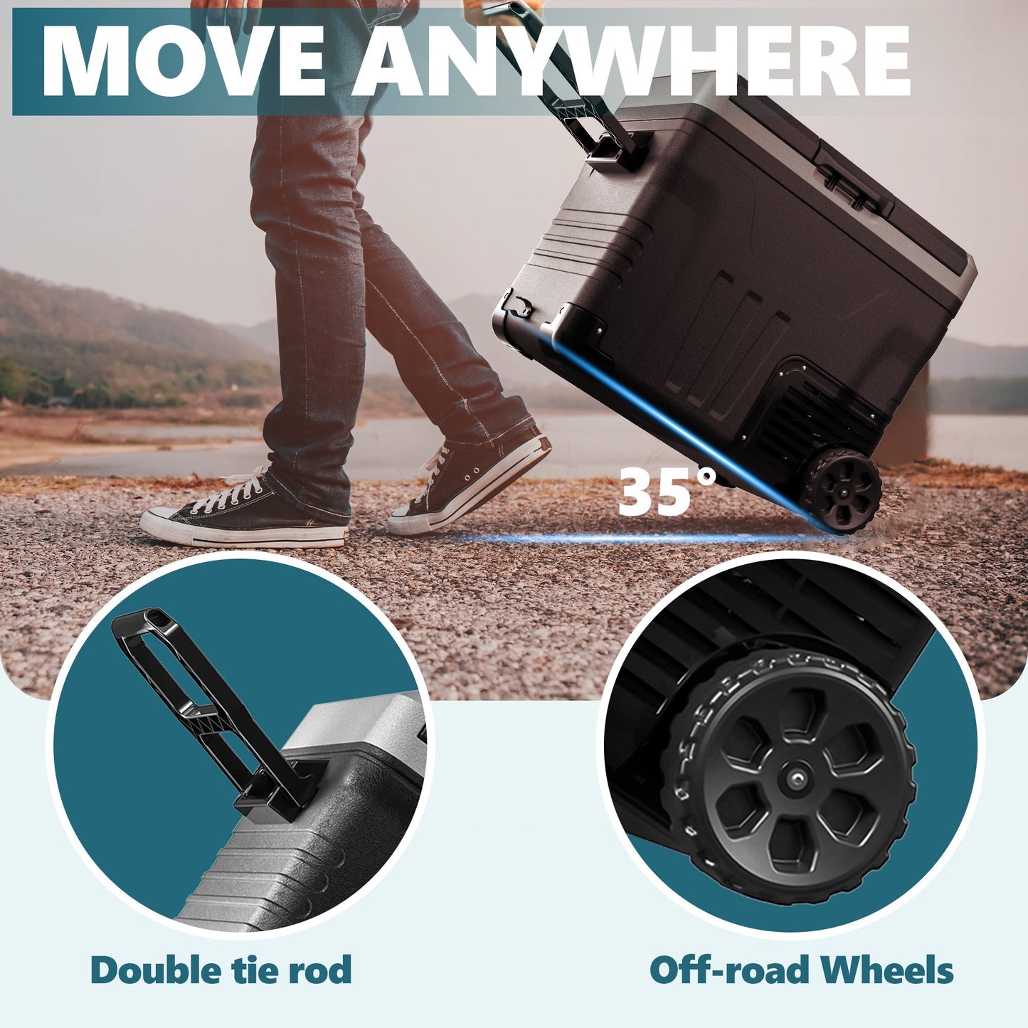 EUHOMY 12 Volt Camp Refrigerator Temperature Control Dual Zone Portable Car Refrigerator - Euhomy