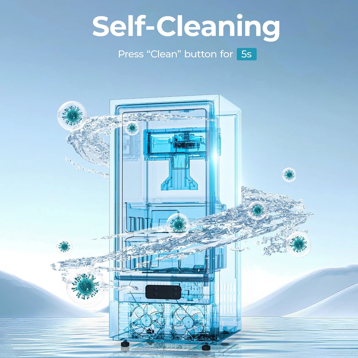 EUHOMY Commercial Under Counter Nugget Ice Maker Machine Includes 2 Bottles of Cleaner - Euhomy