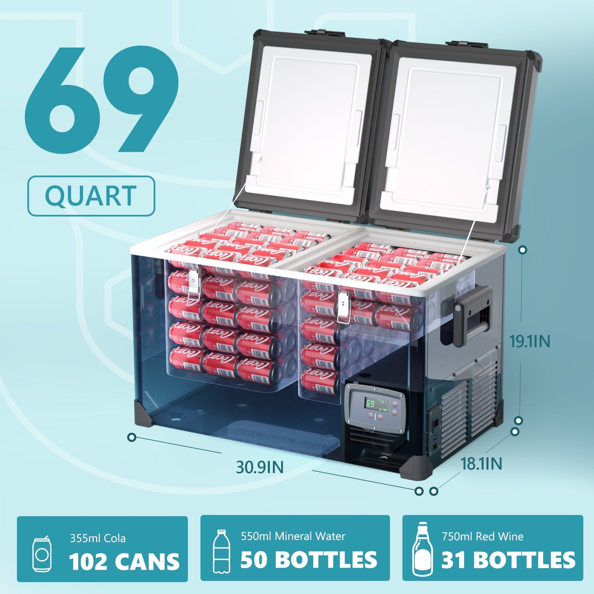 EUHOMY 12 Volt Refrigerator Car Refrigerator 12/24V DC 110-240V AC for Camping, Travel, Truck, Home - Euhomy