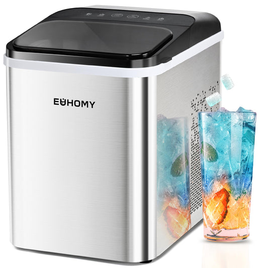 EUHOMY Pearl U1 Portable Nugget Ice Maker Countertop - 35Lbs/24H, 8 Mins Fast Chewable Clear Ice, Self-Cleaning